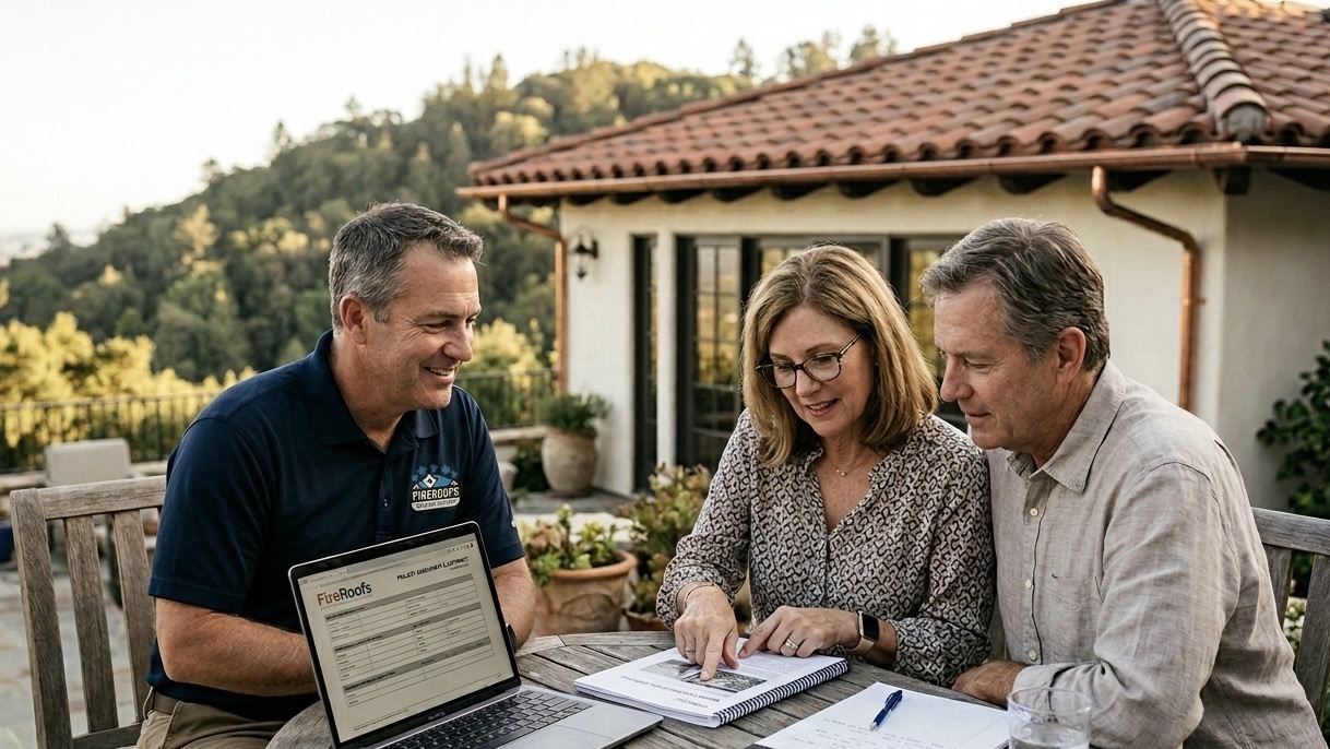 FireRoofs carrier-ready insurance documentation packet for wildfire mitigation compliance